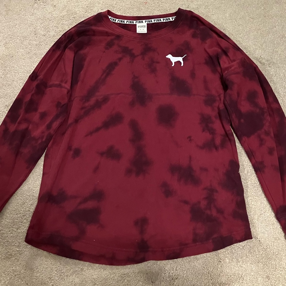 Pink Victoria’s Secret Red Acid Wash Sweater